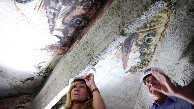 Iglesia de la Asunción de Nuestra Señora, en Robledo de Chavela, donde se han restaurado unos dragones