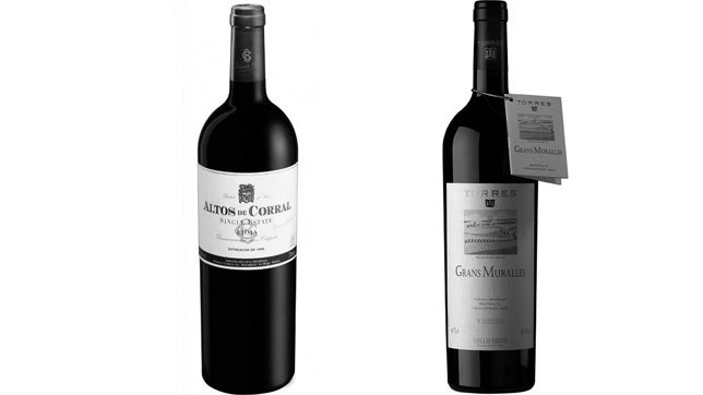 Vino Altos de Corral Barrel Fermentado 2008, de La Rioja, y el Torre Grans Muralles 2009, de Cataluña