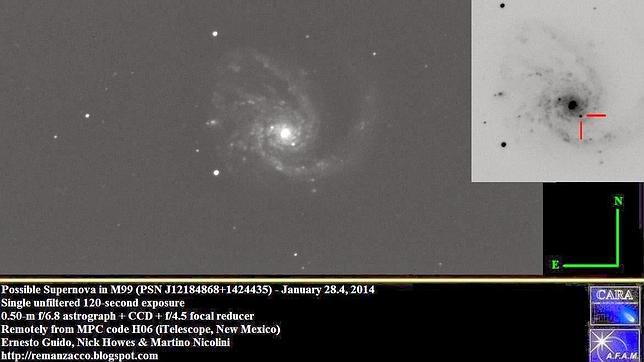 Una tercera supernova aparece en el cielo