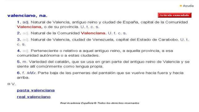 La Generalitat reclamará a la RAE que revise la definición de valenciano