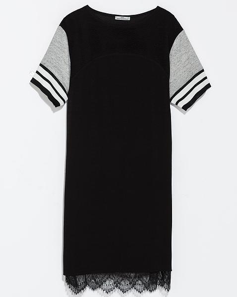 Vestido con toques inspirados en la ropa de deporte de la firma Zara