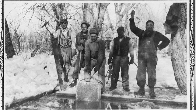 Cortadores de hielo en Kansas, en 1935