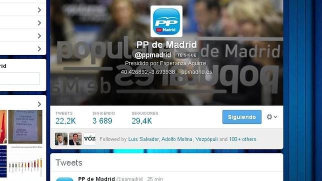 El PP de Madrid casi triplica en seguidores de Twitter a sus competidores políticos