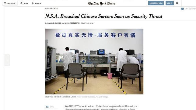 EE.UU. espió los servidores de la china Huawei, según «The New York Times»