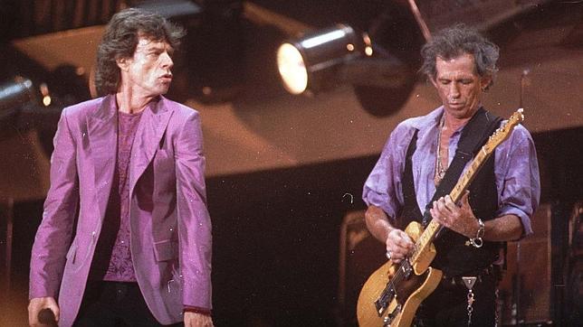 The Rolling Stones, durante su actuación en Málaga en 1998