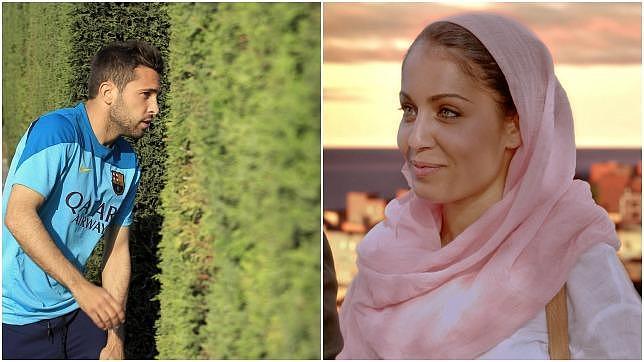 Hiba Abouk y Jordi Alba, sorprendidos paseando juntos por Madrid