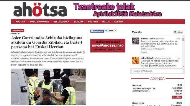 Detenidos 21 sujetos por enaltecer a ETA y humillar a sus víctimas