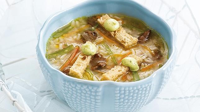 Sopa fría con juliana vegetal