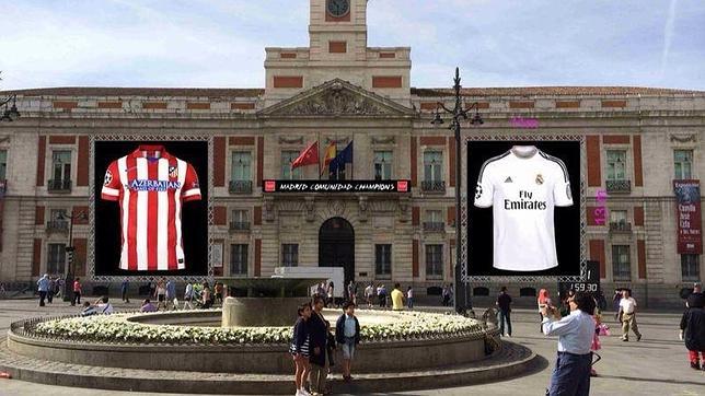 La Comunidad colgará mañana las camisetas de Madrid y Atlético en Sol
