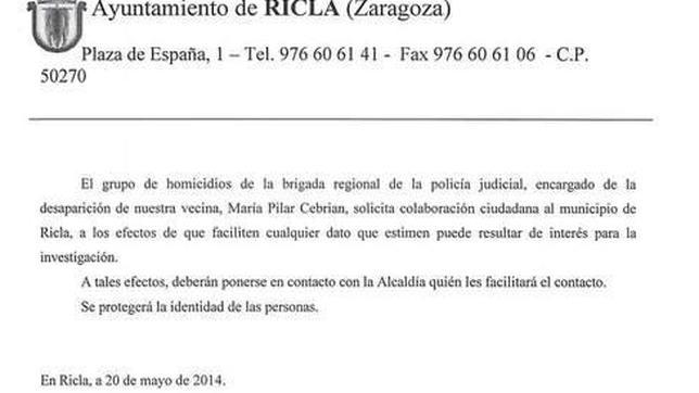 Un alcalde lanza un bando para buscar a una vecina descuartizada