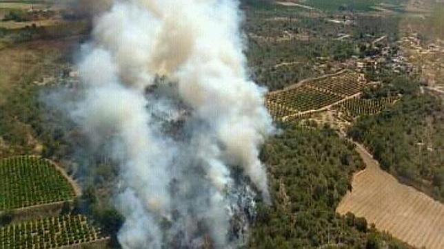 Controlan el incendio de Pedralba que obligó a desalojar una urbanización