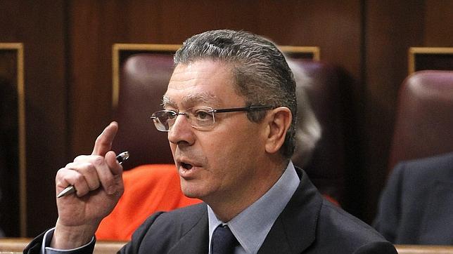El ministro Alberto Ruiz Gallardón en el Congreso