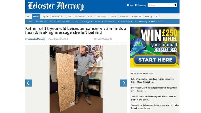 Los padres de una niña muerta de cáncer descubren un mensaje oculto tras su espejo