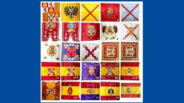 Así son las 21 banderas más representativas de la historia militar española