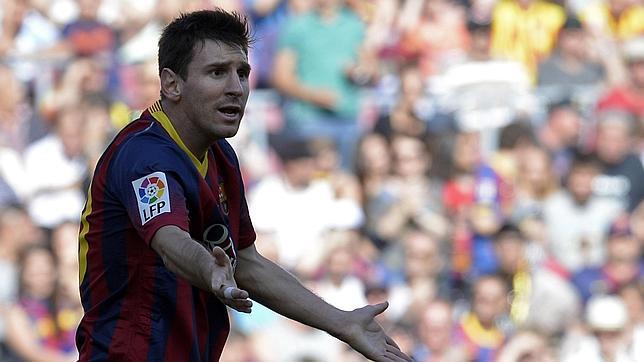 Messi, en un partido con el Barcelona
