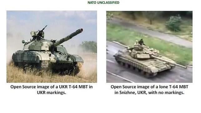 La OTAN publica las fotos de carros de combate rusos dentro de Ucrania