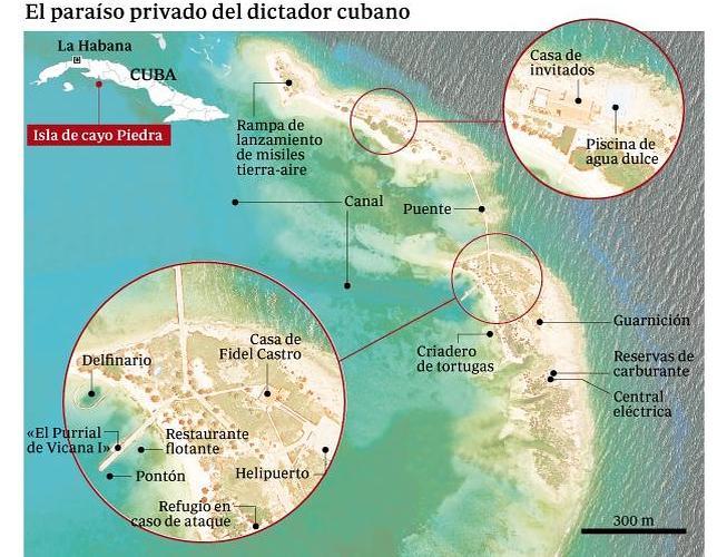 Cayo Piedra, la isla privada de Fidel Castro en el sur de Cuba, cercana a Bahía de Cochinos