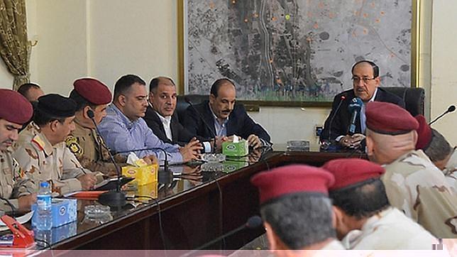 Fotografía de archivo de Al Maliki durante un encuentro con los medios en Irak