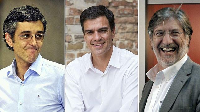 Los aspirantes del PSOE a examen: Tapias, Madina y Sánchez, de izquierda a derecha