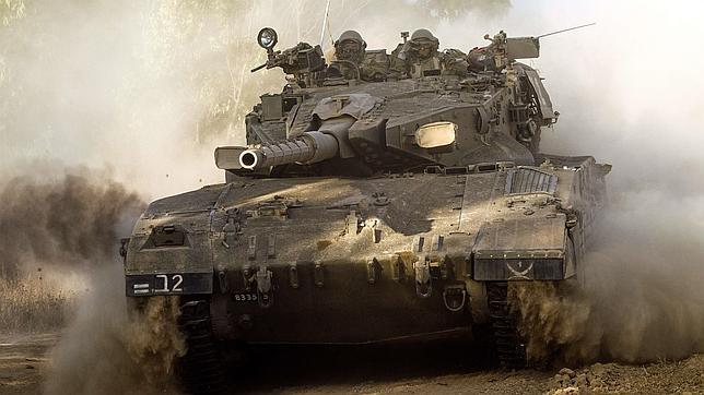 Tanque israelí en la frontera de la franja de Gaza