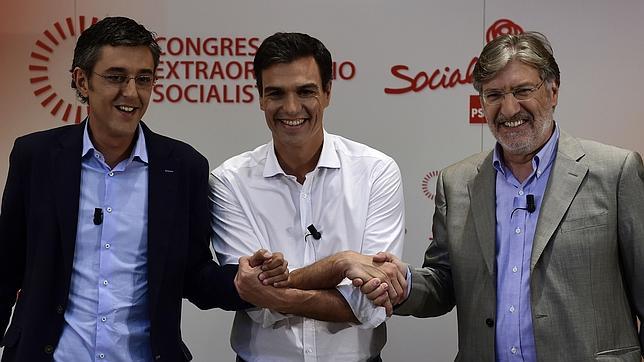 Los candidatos, durante la celebración del debate