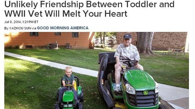 La entrañable amistad entre un niño de 3 años y un veterano de la Segunda Guerra Mundial