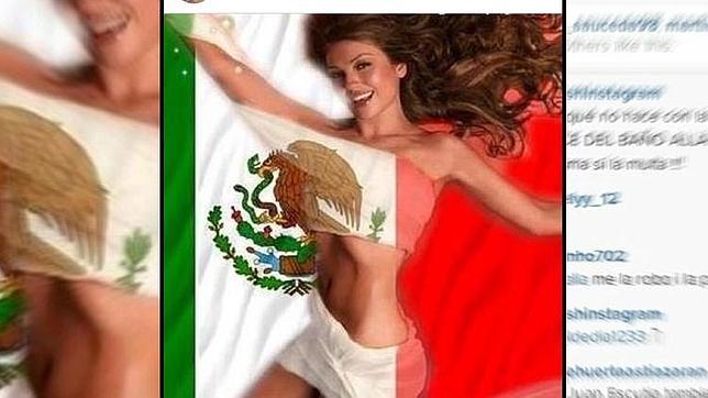 La cantante y compositora mexicana Thalía, envuelta en la bandera tricolor de su Estado