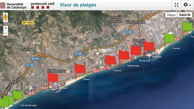 Dos tiburones obligan al cierre de seis playas en la costa de Barcelona