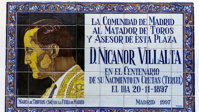 El azulejo a Nicanor Villalta vuelve a la plaza de toros de Las Ventas