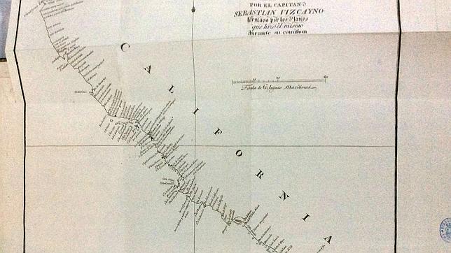 Mapa del viaje de Sebastián Vizcaíno (1602): el llamado mapa secreto de California