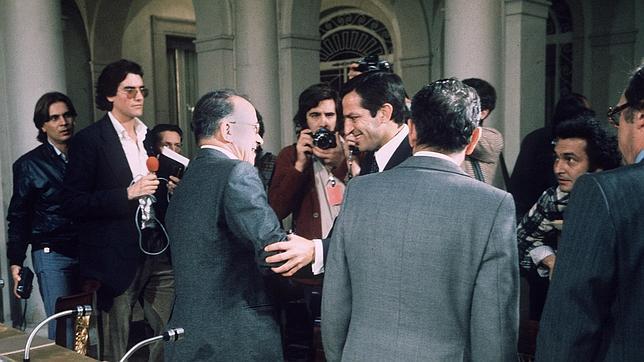 El palacio de La Moncloa durante el día de los acuerdos