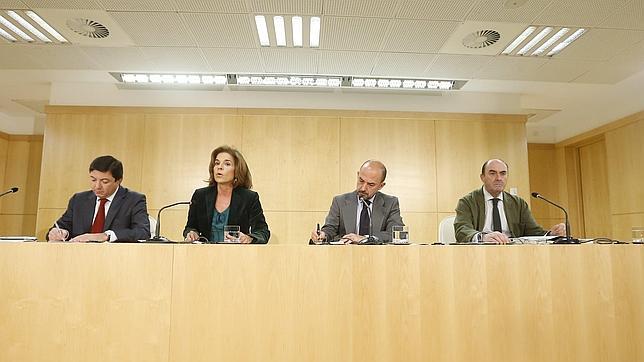 Rueda de prensa de la alcaldesa de Madrid, Ana Botella, poco después de la tragedia