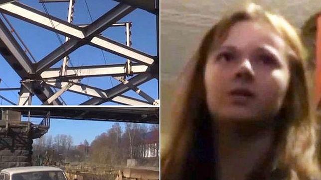 A la izquierda el puente desde el que cayó Ignatyeva