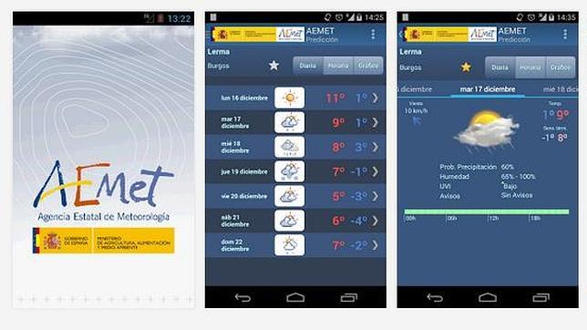 La aplicación de la Agencia Estatal de Meteorología