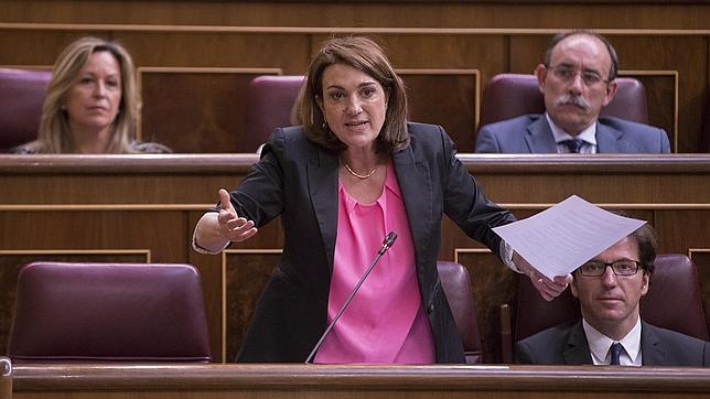 La socialista Soraya Rodríguez durante un pleno en el Congreso