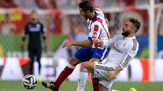 Carvajal, en un partido con el Madrid
