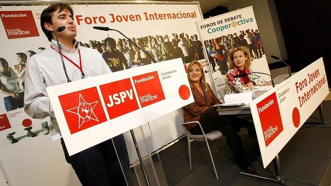 Herick Manuel Campos durante un mitin