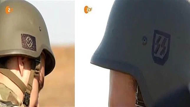 La televisión alemana muestra a soldados ucranianos con símbolos nazis en el casco
