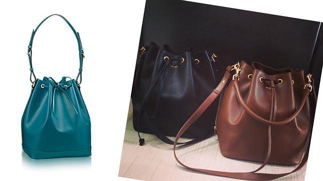 A la izquierda el modelo Noe de Louis Vuitton y a la derecha una foto de Instagram de rhondasfaves de los bolsos de Saint Laurent