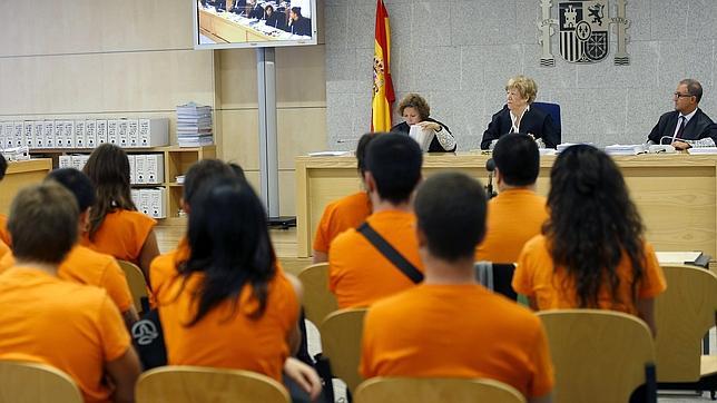 Los acusados en el juicio celebrado en la  Audiencia Nacional
