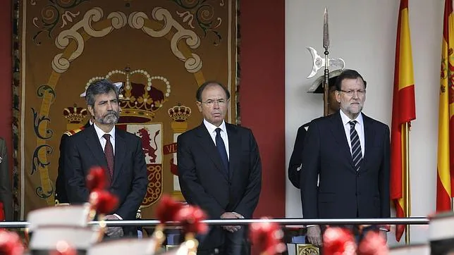 El presidente del Gobierno, Mariano Rajoy, durante los actos de celebración del Día de la Fiesta Nacional
