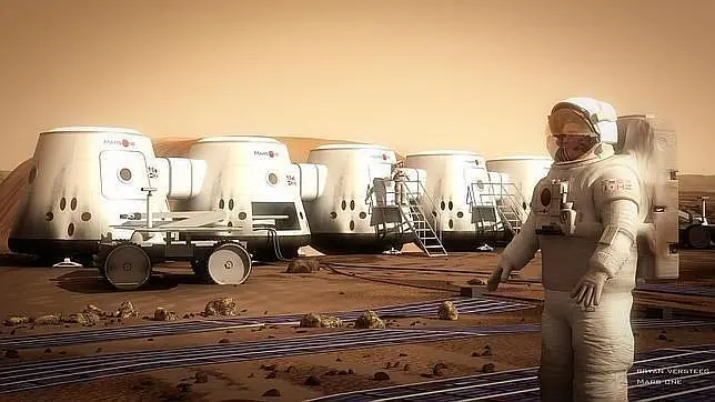 Recreación de los módulos habitables diseñados por la misión Mars One