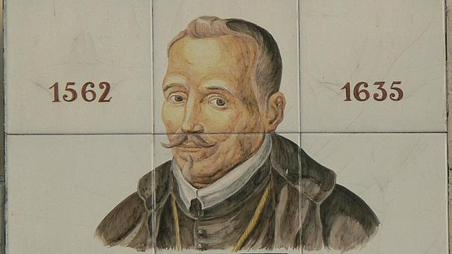 Detalle de la placa que indica la calle de Lope de Vega