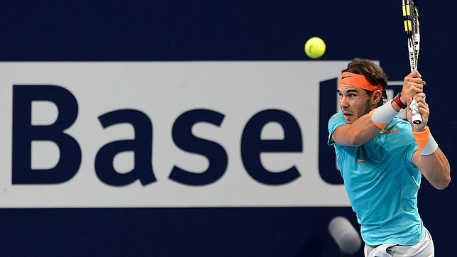 Rafael Nadal, en su partido contra Bolelli en Basilea