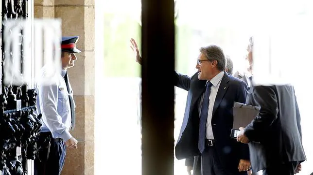 Mas, a su llegada el jueves al palacio de la Generalitat