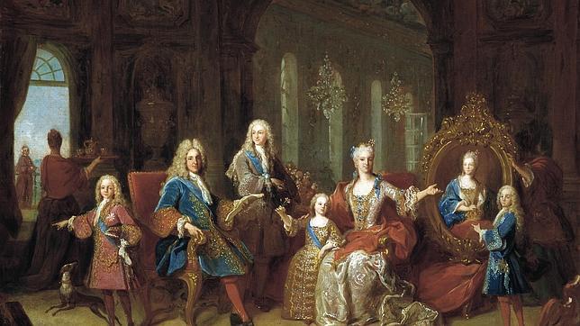 Retrato de Felipe V y su familia, primer Rey de la dinastía Borbón en España