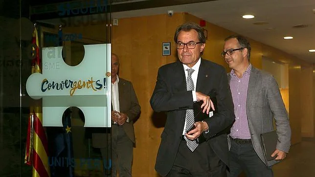 Artur Mas, frente a la sede de CDC la semana pasada
