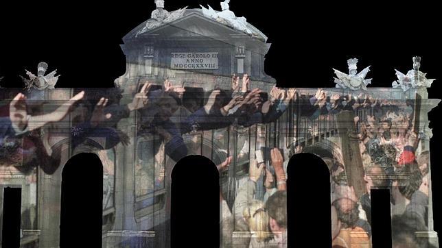 La Puerta de Alcalá proyecta imágenes de la historia del Muro de Berlín