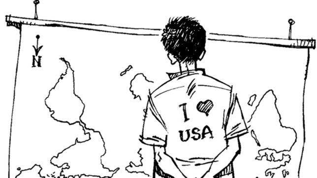 Ilustración sobre un amante de los Estados Unidos