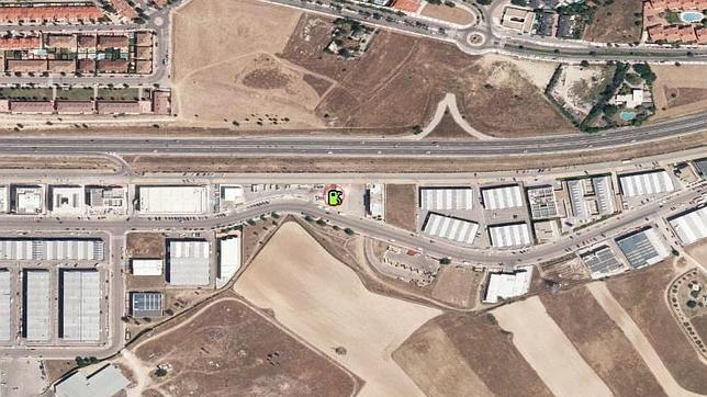 Plano aéreo de la ubicación de la gasolinera